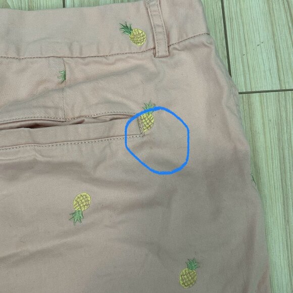 Cynthia Rowley Pineapple Embroidered Shorts- 8 - Picture 5 of 5